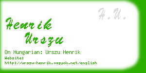 henrik urszu business card